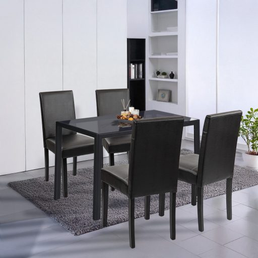 Karen 4+1 étkező garnitúra fekete-fekete