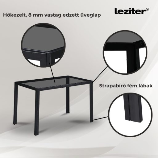 Karen 4+1 étkező garnitúra fekete-fekete