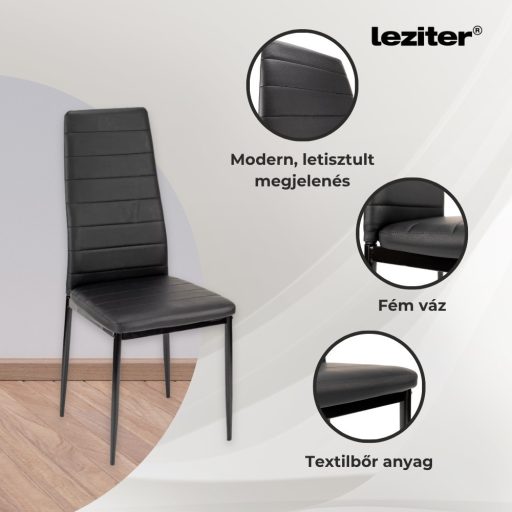 Nicole 4+1 étkező garnitúra fekete