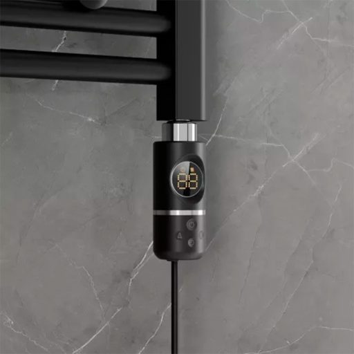 Elektromos fűtőpatron törölközőszárító radiátorhoz digitális hőfokszabályozóval 400W fekete