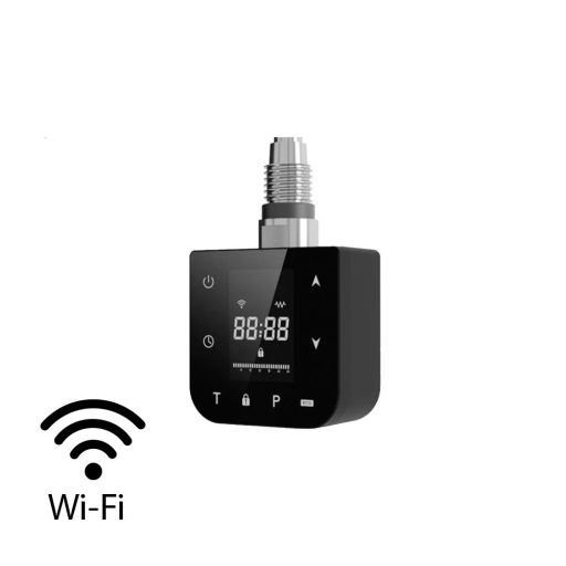 Wifi-s fűtőpatron törölközőszárító radiátorhoz digitális hőfokszabályozóval 400W fekete