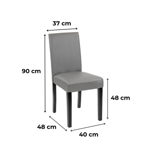 Kelly bőr étkezőszék szürke színben