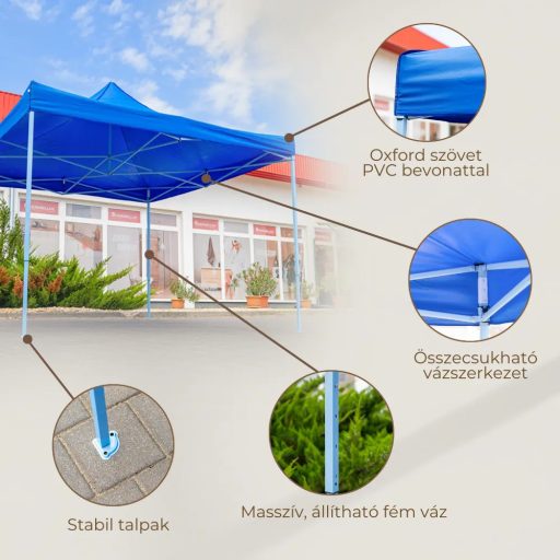 Összecsukható kerti pavilon 3x3 m