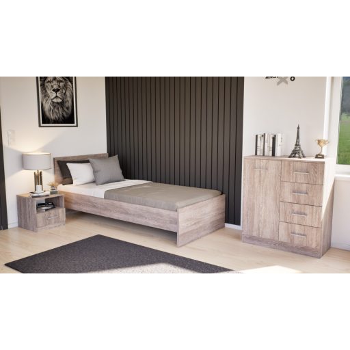 Miami egyszemélyes ágy 90x200 cm yorki tölgy-yorki tölgy