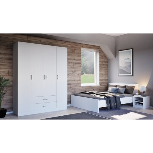 Miami éjjeliszekrény nyitott 40x40 cm fehér-fehér