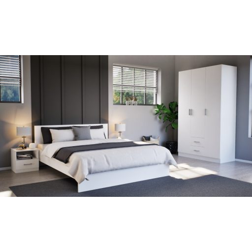 Miami gardróbszekrény 120x205 cm fehér-fehér