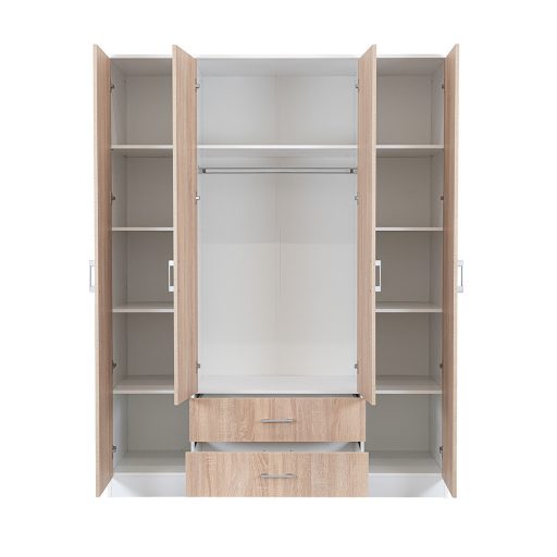 Miami gardróbszekrény 160x205 cm sonoma tölgy-fehér