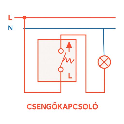 Nova csengő kapcsoló 101N fehér kerettel