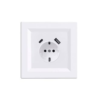 Nova csatlakozóaljzat USB csatlakozóval fehér kerettel