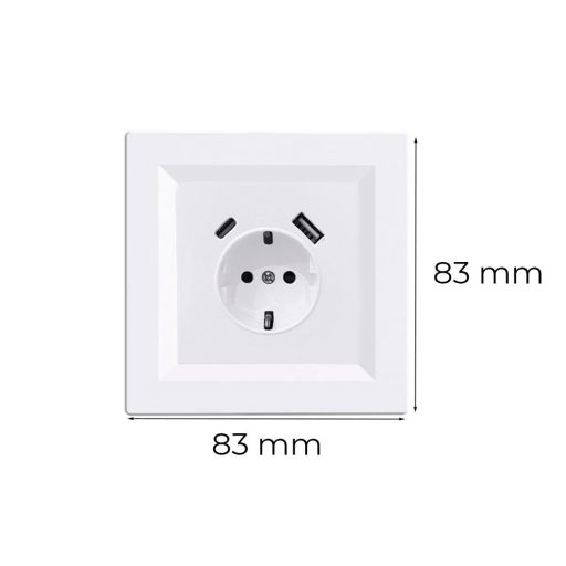 Nova csatlakozóaljzat USB csatlakozóval fehér kerettel