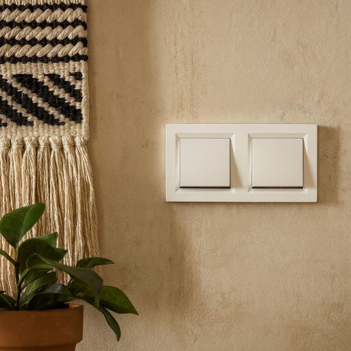 Nova kettős egy áramkörös egypólusú kapcsoló 101 fehér kerettel