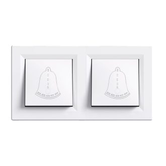 Nova kettős csengő kapcsoló 101N fehér kerettel