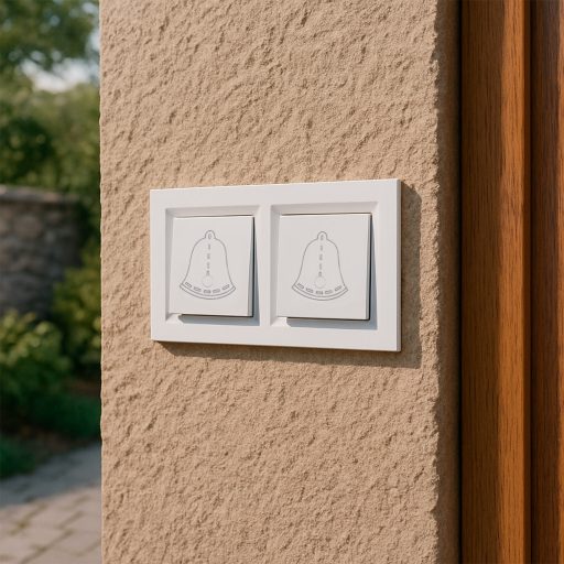 Nova kettős csengő kapcsoló 101N fehér kerettel