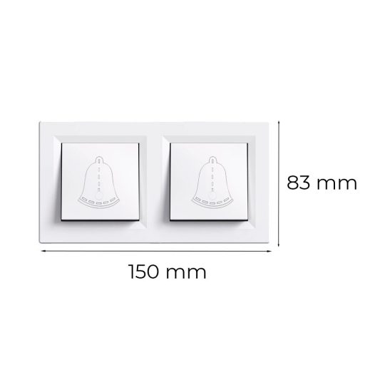 Nova kettős csengő kapcsoló 101N fehér kerettel