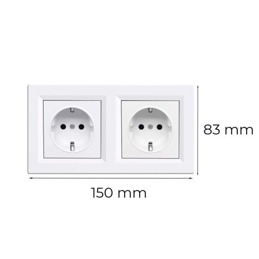 Nova kettős dugalj fehér kerettel