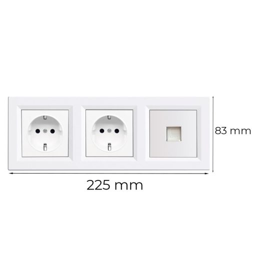 Nova III kettő dugalj UTP csatlakozóval fehér kerettel