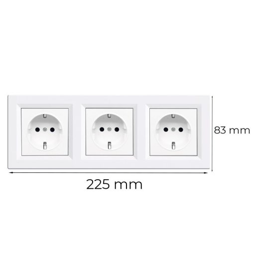 Nova III földelt dugalj  fehér kerettel