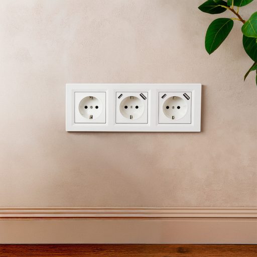 Nova III dugalj kettő USB csatlakozóval fehér kerettel