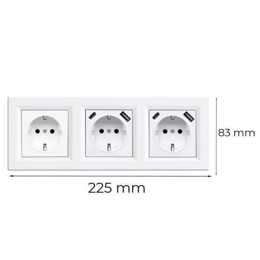 Nova III dugalj kettő USB csatlakozóval fehér kerettel