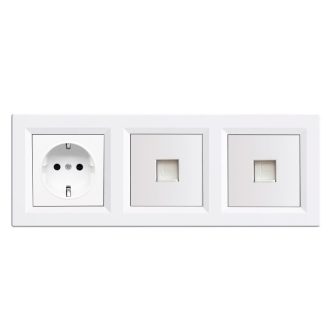 Nova III dugalj kettő UTP csatlakozóval fehér kerettel