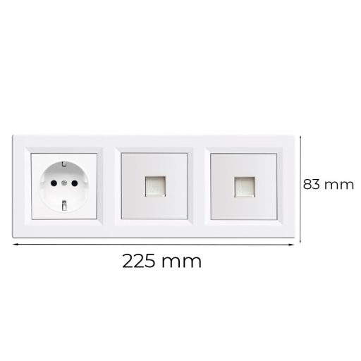 Nova III dugalj kettő UTP csatlakozóval fehér kerettel