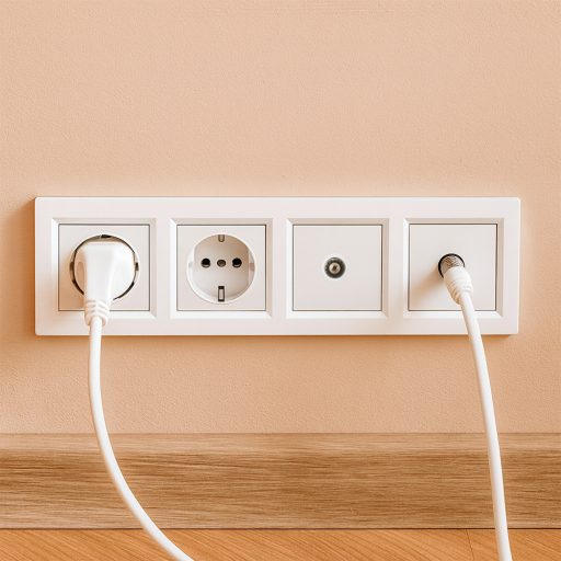 Nova IV kettő dugalj kettő TV csatlakozóval fehér kerettel