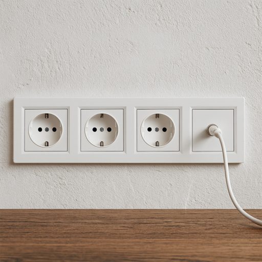 Nova IV három dugalj TV csatlakozóval fehér kerettel