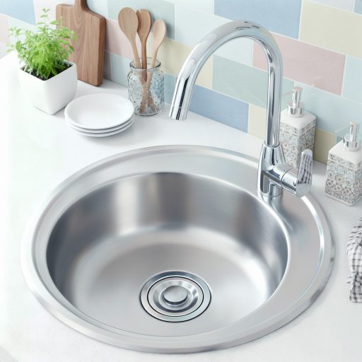 Teur kerek egy medencés rozsdamentes mosogató