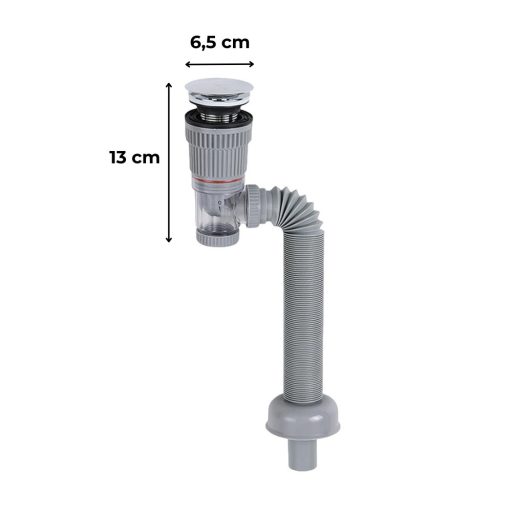 Klikk-Klakk leeresztő normál mosdóhoz bűzzáróval flexibilis csővel