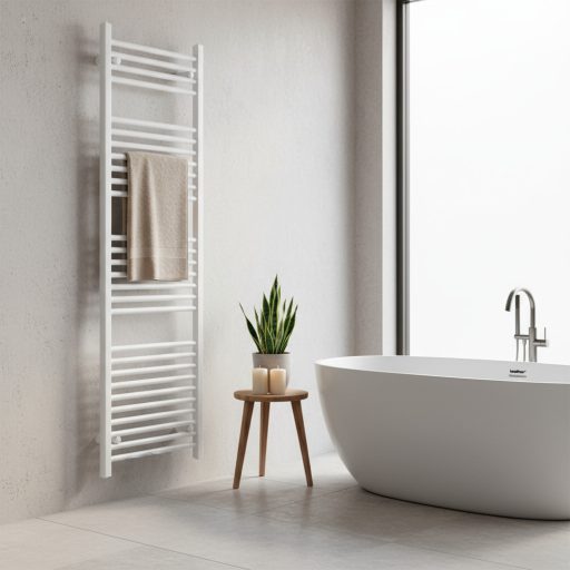 Egyenes törölközőszárító radiátor 1600x500 mm fehér