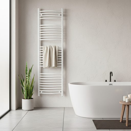 Íves törölközőszárító radiátor 1600x500 mm fehér