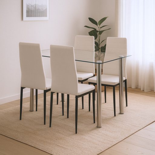 Mateo 4+1 étkező garnitúra fehér-fekete