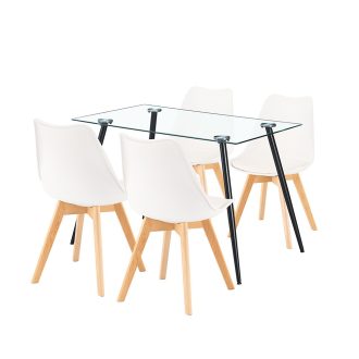 Milo 4+1 étkező garnitúra fekete-fehér