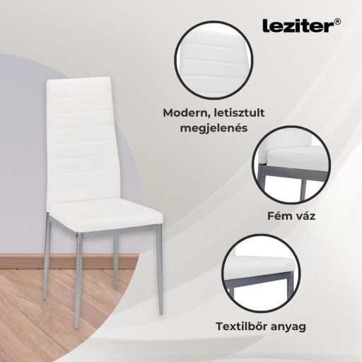 Nash 4+1 étkező garnitúra fehér-szürke