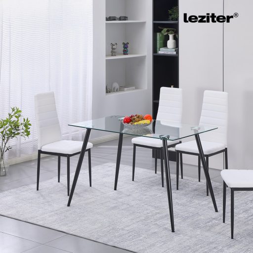 Lana 120 cm szögletes üveg étkezőasztal