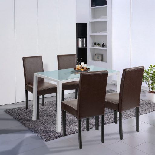 Mira 4+1 étkező garnitúra fehér-barna