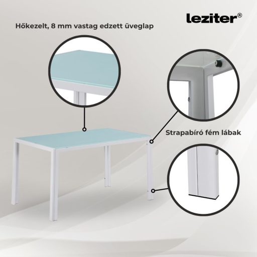 Nuvia 6+1 étkező garnitúra fehér-fekete