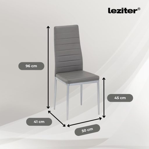 Mabel 6+1 étkező garnitúra szürke-szürke