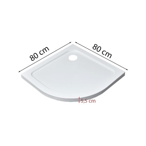 Modena Slim íves alacsony akril zuhanytálca 80x80 cm