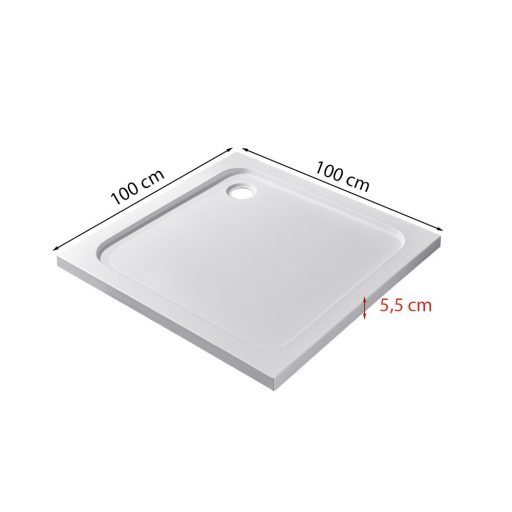 Modena Slim szögletes alacsony akril zuhanytálca 100x100 cm