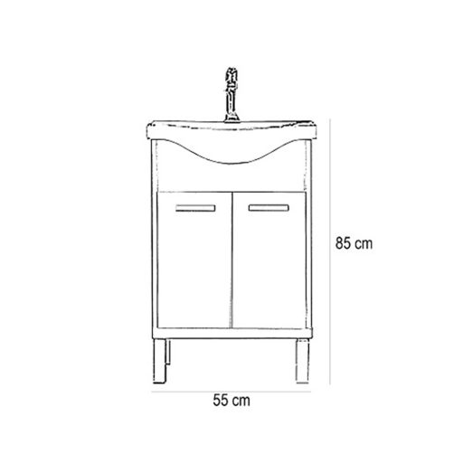 Nerva 55 alsó szekrény mosdóval
