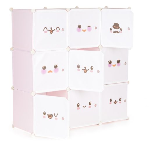 Rózsaszín játéktároló szekrény 110x37x110 cm