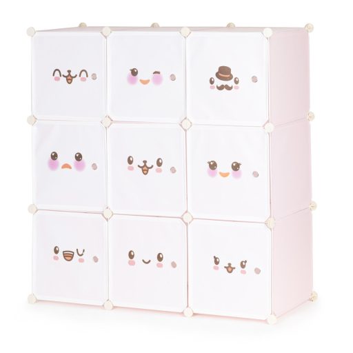 Rózsaszín játéktároló szekrény 110x37x110 cm