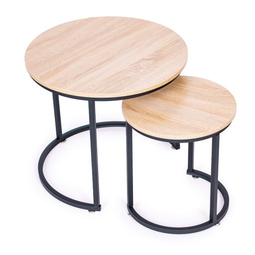 Dohányzóasztal szett fémkeretes 2 db