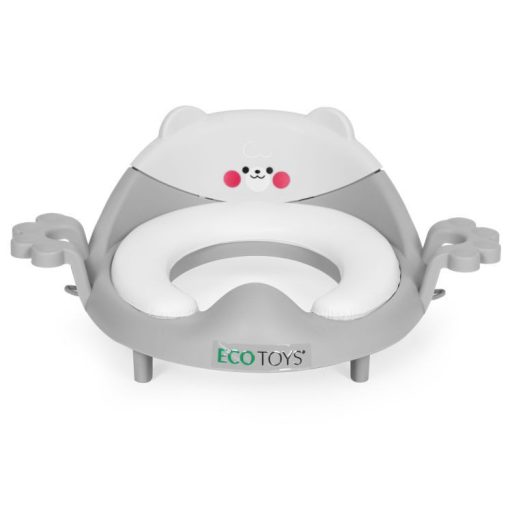 Wc szűkítő ülőke fülekkel puha párnával szürke