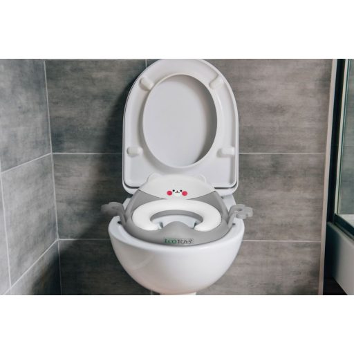 Wc szűkítő ülőke fülekkel puha párnával szürke