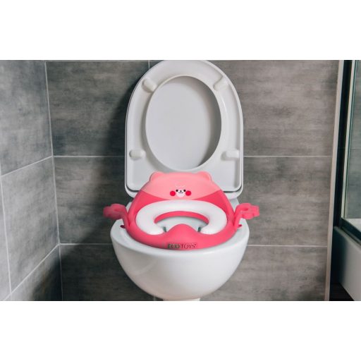 Wc szűkítő ülőke fülekkel puha párnával rózsaszín