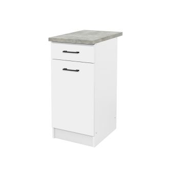 Praktik 40 alsó szekrény 1 ajtós 1 fiókos, fehér-fehér