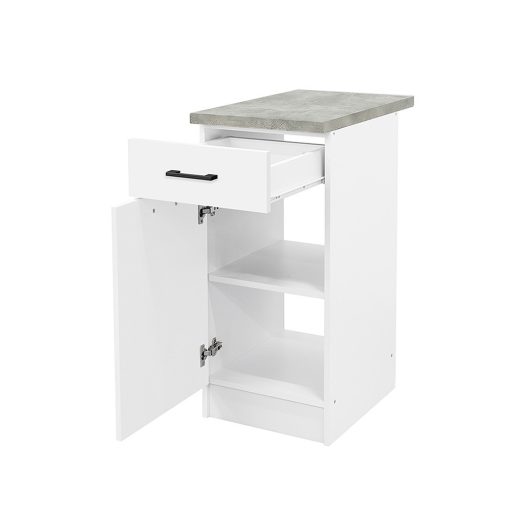 Praktik 40 alsó szekrény 1 ajtós 1 fiókos, fehér-fehér