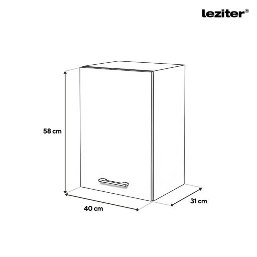 Praktik 40 felső szekrény 1 ajtós, fehér-fehér